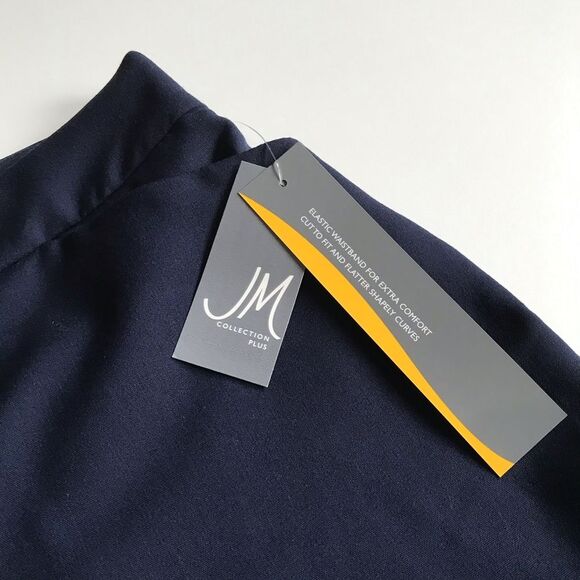 JM Collection Slim Leg Curvy Fit Trousers Pants Blue Sz 16W NWT - Picture 2 of 15